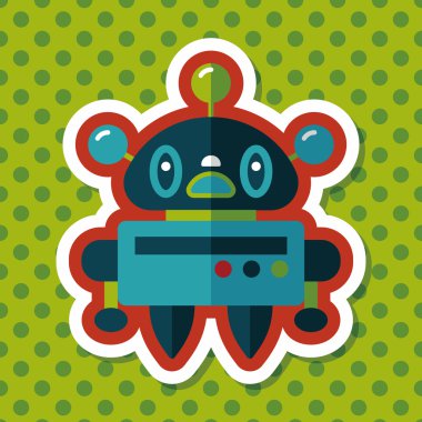 Robot kavramı uzun gölge, eps10 düz simgesiyle