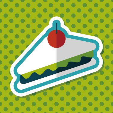 sandviç uzun gölge, eps10 düz simgesiyle