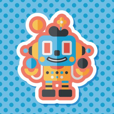 Robot kavramı uzun gölge, eps10 düz simgesiyle