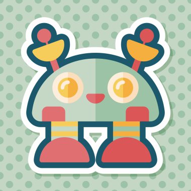 Robot kavramı uzun gölge, eps10 düz simgesiyle