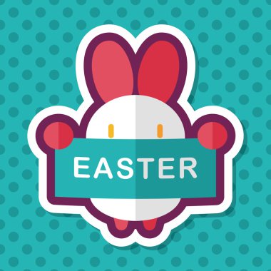 Paskalya tavşanı düz simgesi ile uzun gölge, eps10