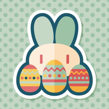 Paskalya tavşanı düz simgesi ile uzun gölge, eps10