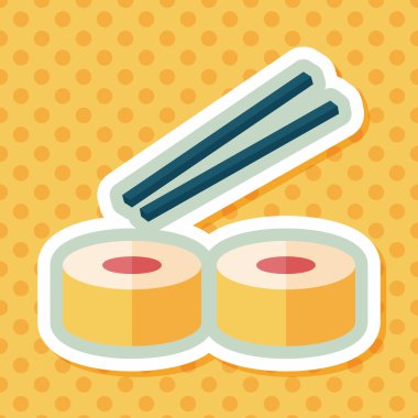 suşi uzun gölge, eps10 düz simgesiyle