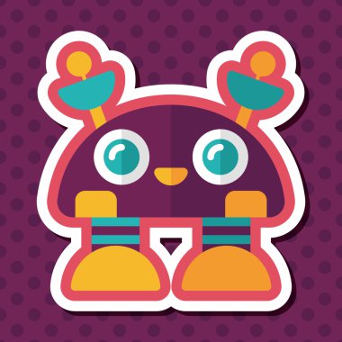 Robot kavramı uzun gölge, eps10 düz simgesiyle