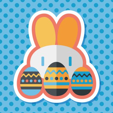 Paskalya tavşanı düz simgesi ile uzun gölge, eps10