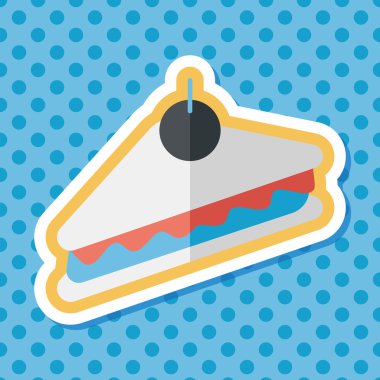 sandviç uzun gölge, eps10 düz simgesiyle