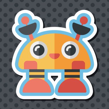 Robot kavramı uzun gölge, eps10 düz simgesiyle