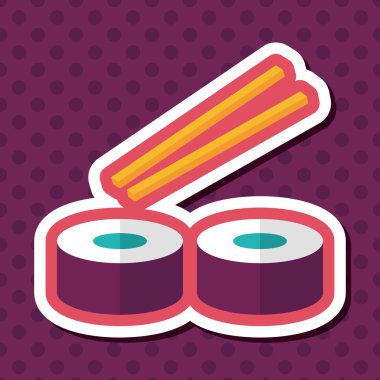 suşi uzun gölge, eps10 düz simgesiyle