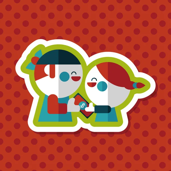 Sevgililer alışveriş uzun gölge, eps10 düz simgesiyle