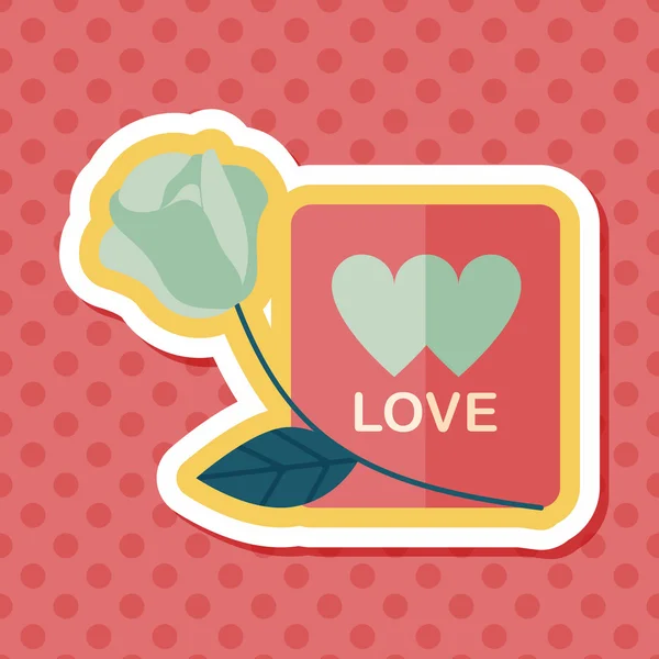 San Valentín carta de amor icono plano con sombra larga, eps10 — Vector de stock