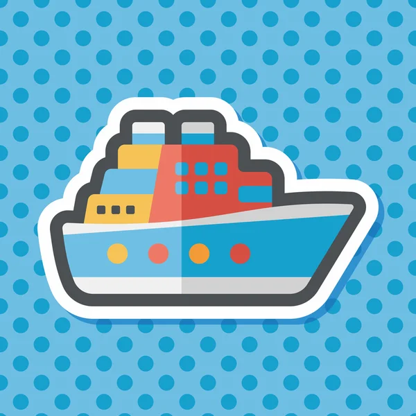 Icône plate de ferry de transport avec ombre longue, eps10 — Image vectorielle