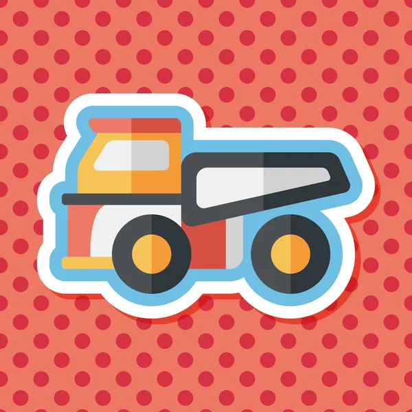 Camión de transporte icono plano con sombra larga, eps10 — Vector de stock