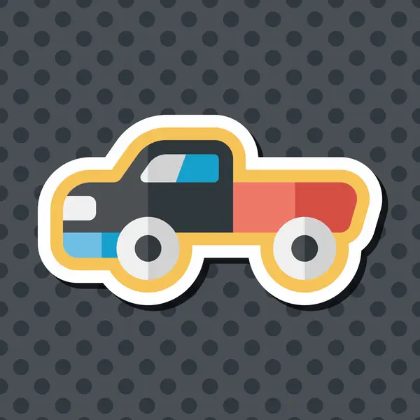 Transporte camión en movimiento icono plano con sombra larga, eps10 — Vector de stock