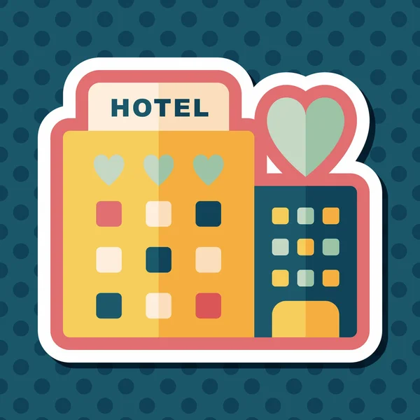 Valentine's day hotel flat icon with long shadow,eps10 — Stock Vector