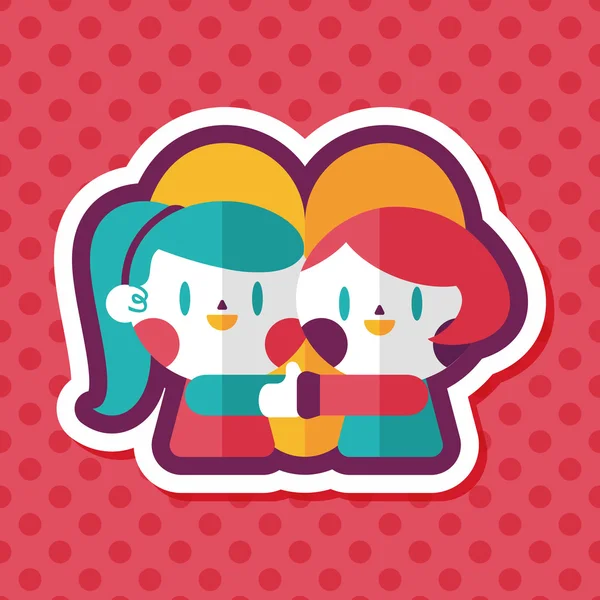 Dia dos Namorados ícone de casal plana com sombra longa, eps10 — Vetor de Stock