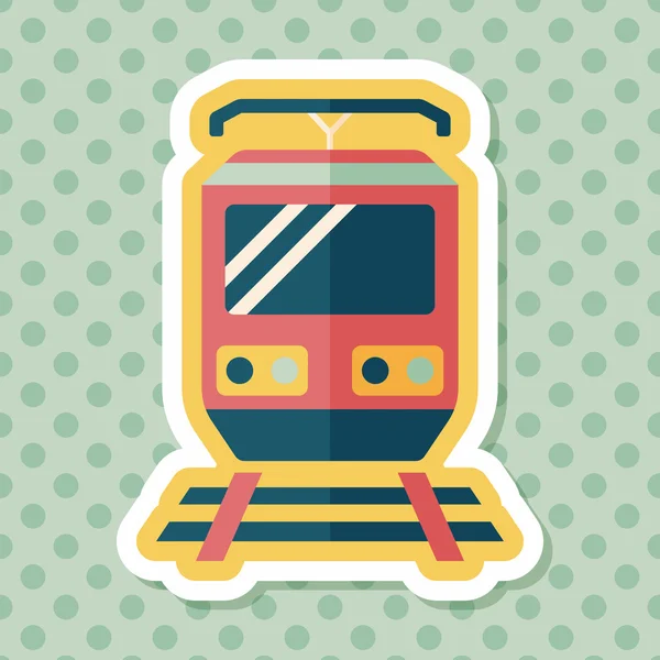 Transporte tren icono plano con sombra larga, eps10 — Vector de stock