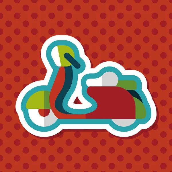 Transportation scooter flat icon with long shadow, eps10 — стоковый вектор