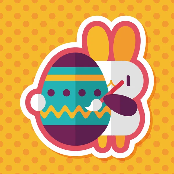 Conejito de Pascua icono plano con sombra larga, eps10 — Vector de stock