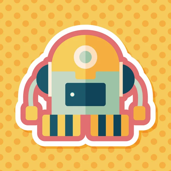 Robot icono plano con sombra larga, eps10 — Vector de stock