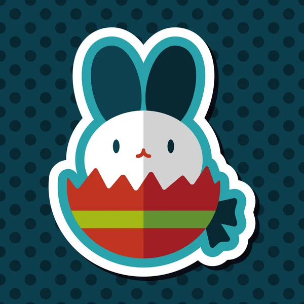Easter bunny flat icon com sombra longa, eps10 — Vetor de Stock