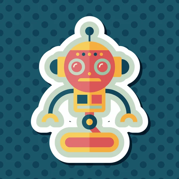 Concepto de robot icono plano con sombra larga, eps10 — Vector de stock