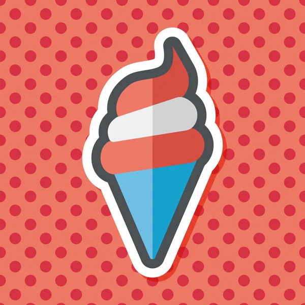 Helado icono plano con sombra larga, eps10 — Vector de stock