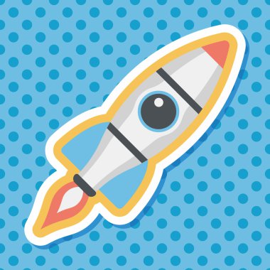 Uzun Gölge, eps10 ile alan roket düz simgesi