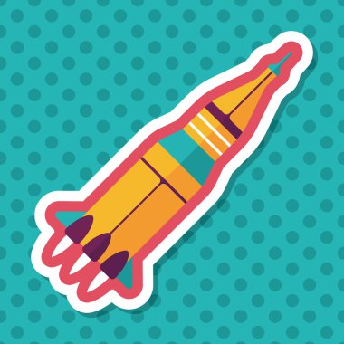 Uzun Gölge, eps10 ile alan roket düz simgesi