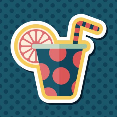 doğum günü partisi içki düz simgesiyle uzun gölge, eps10