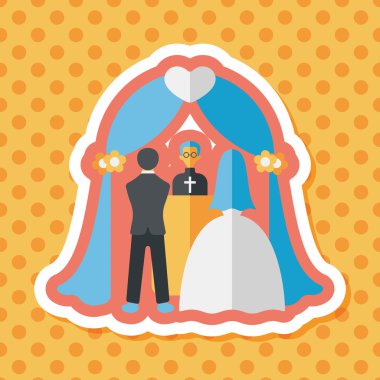 düğün töreni uzun gölge, eps10 düz simgesiyle