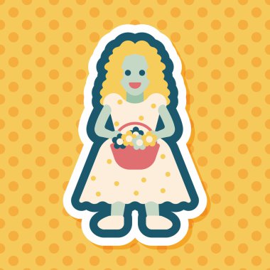 Gelinin düz ikonu, uzun gölgeli, eps10