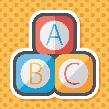 Uzun Gölge, eps 10 ile ABC blokları düz simgesi