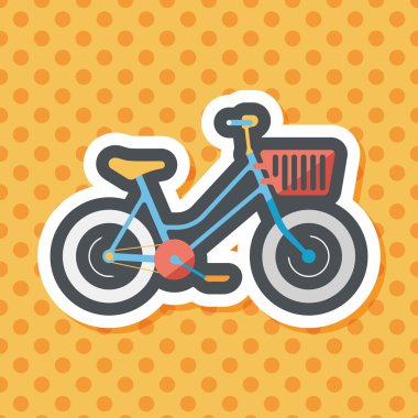 Uzun Gölge, eps10 ile ulaşım Bisiklet düz simgesi