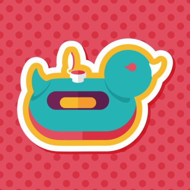 Uzun Gölge, eps10 yüzük düz simgesiyle ördek yüzmek