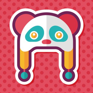 Bebek şapka düz simgesi ile uzun gölge, eps10