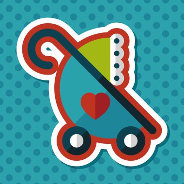 Uzun Gölge, eps10 bebek arabası düz simgesi