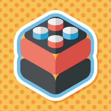 Uzun Gölge, eps10 ile tuğla oyuncak düz simgesi