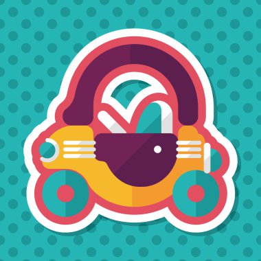 oyuncak araba walker uzun gölge ile düz simgesi