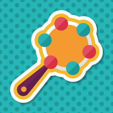 Bebek çıngırağı uzun gölge, eps 10 düz simgesiyle