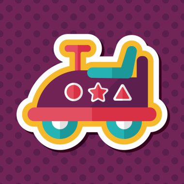 oyuncak araba uzun gölge düz simgesiyle