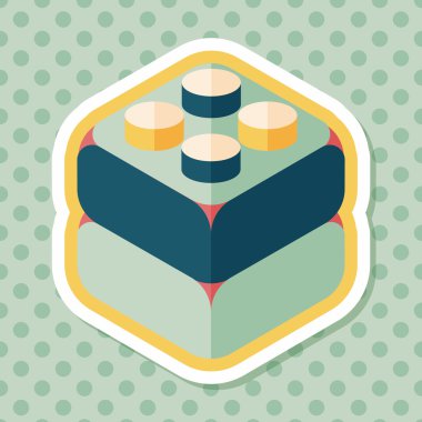 Uzun Gölge, eps10 ile tuğla oyuncak düz simgesi