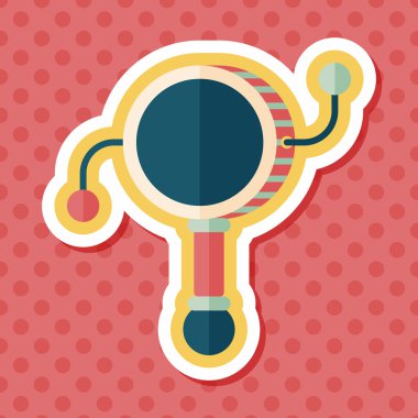 Bebek çıngırağı düz simgesi ile uzun gölge, eps10