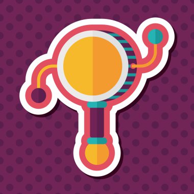 Bebek çıngırağı düz simgesi ile uzun gölge, eps10