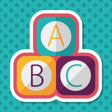 Uzun Gölge, eps 10 ile ABC blokları düz simgesi