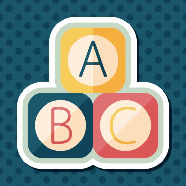 Uzun Gölge, eps 10 ile ABC blokları düz simgesi