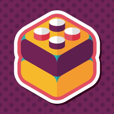 Uzun Gölge, eps10 ile tuğla oyuncak düz simgesi