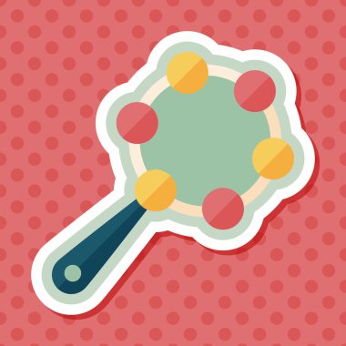 Bebek çıngırağı uzun gölge, eps 10 düz simgesiyle