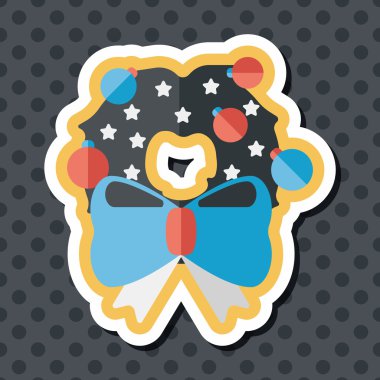 Noel şerit düz simgesi ile uzun gölge eps10