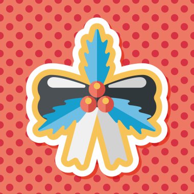 Noel şerit düz simgesi ile uzun gölge, eps10