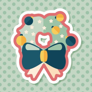 Noel şerit düz simgesi ile uzun gölge eps10